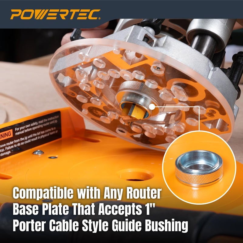 POWERTEC Router Circle Cutting Jig – Adjustable Router Template System for 11" to 54" Circles – Fits Most Routers with 1" Porter Cable Style Bushing (72243) - Image 4